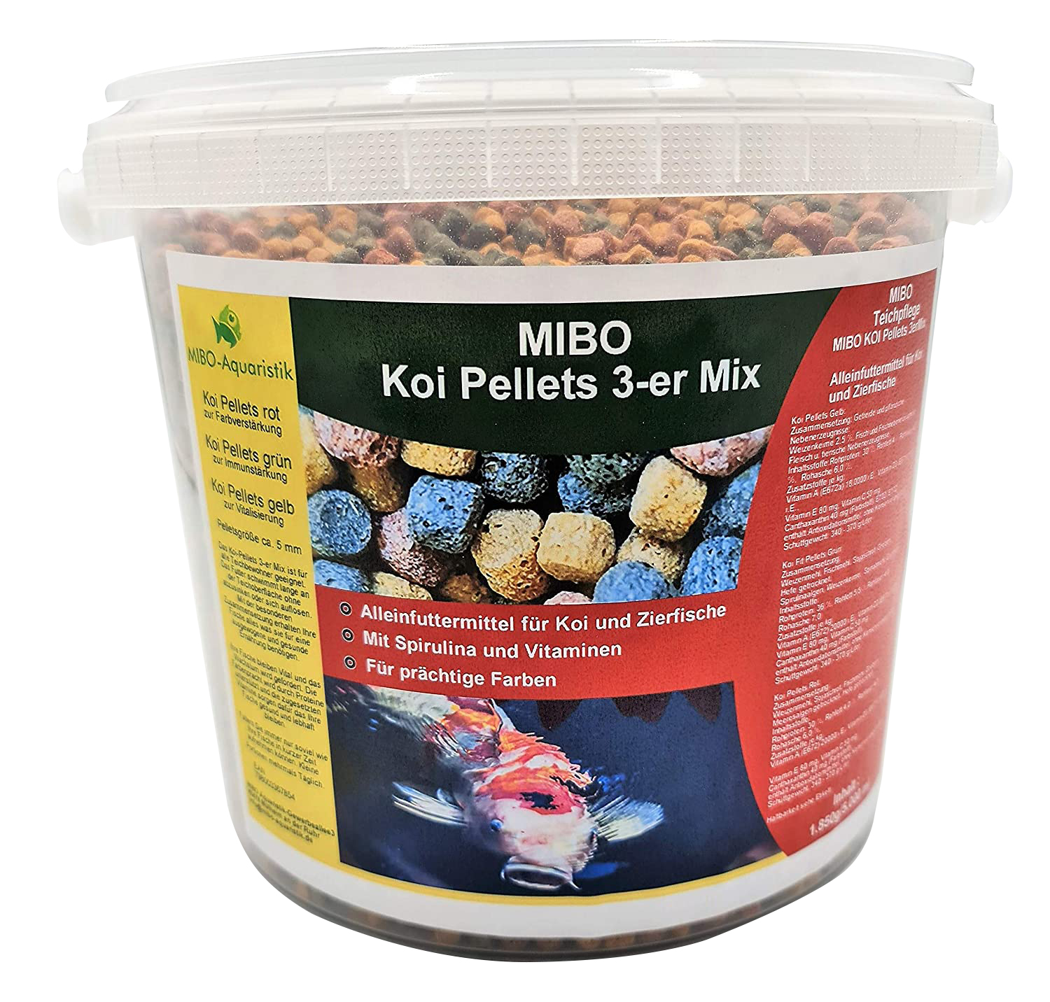 MIBO Koi Pellets 3-er Mix 5 Liter Eimer/ 1850g
