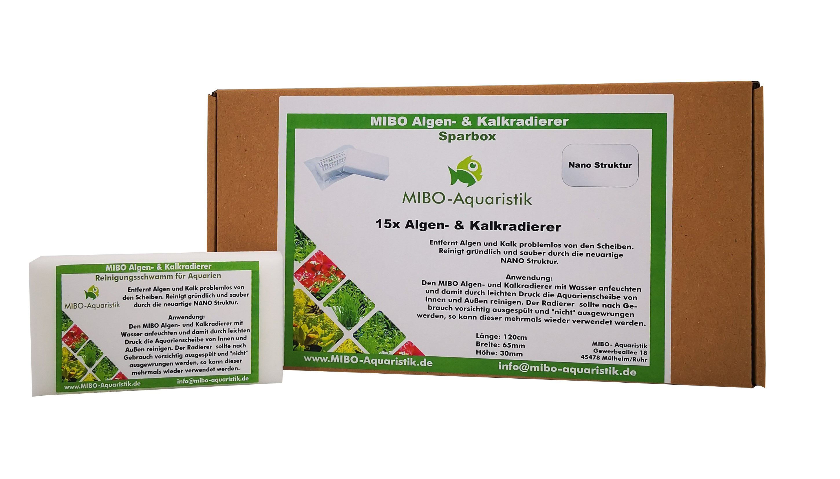 MIBO Aquarium Algen und Kalkradierer 15 Stück Scheibenreiniger Spar Set
