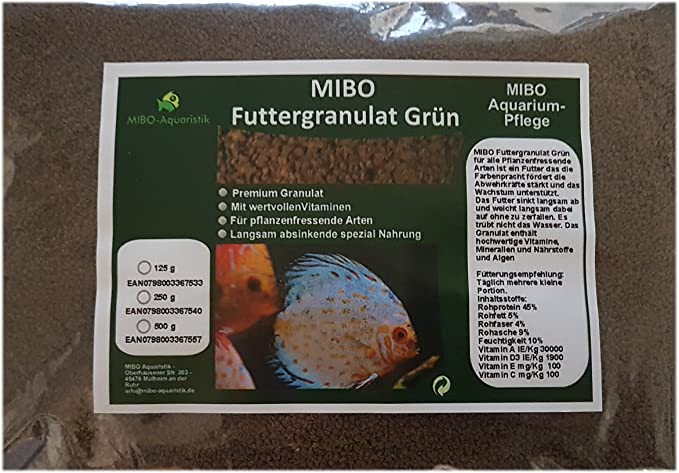 MIBO Hauptfutter Granulat Grün mit Spirulina Aquarium Futter